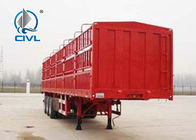 Truk Semi Trailer Kargo Merah Seri Semitrailer 13m Three Axle Cargo Semitrailer