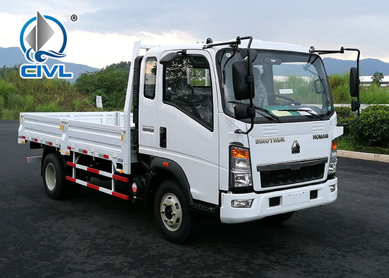 ZZ1047F3315E145 HOWO 4x2 Flat Bed Truck Untuk Pengangkutan Mesin